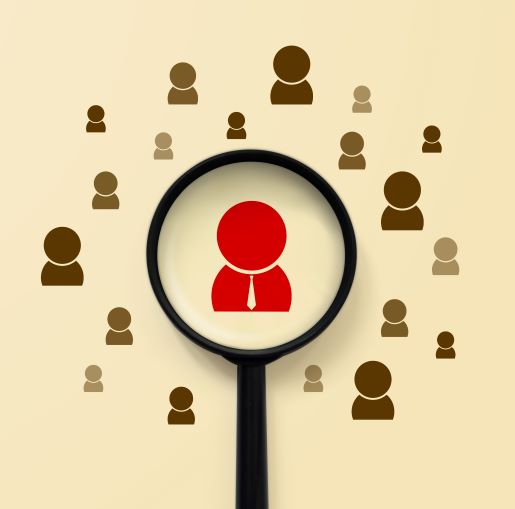 hr management recruitment magnifying glass small