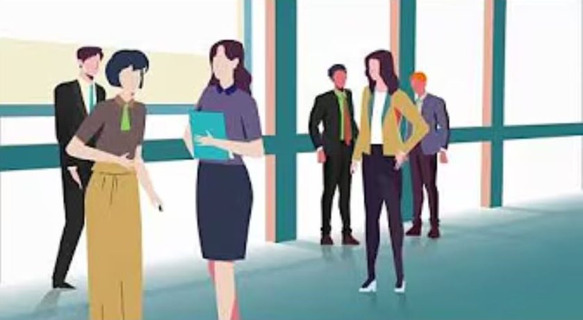 Illustration of people in office